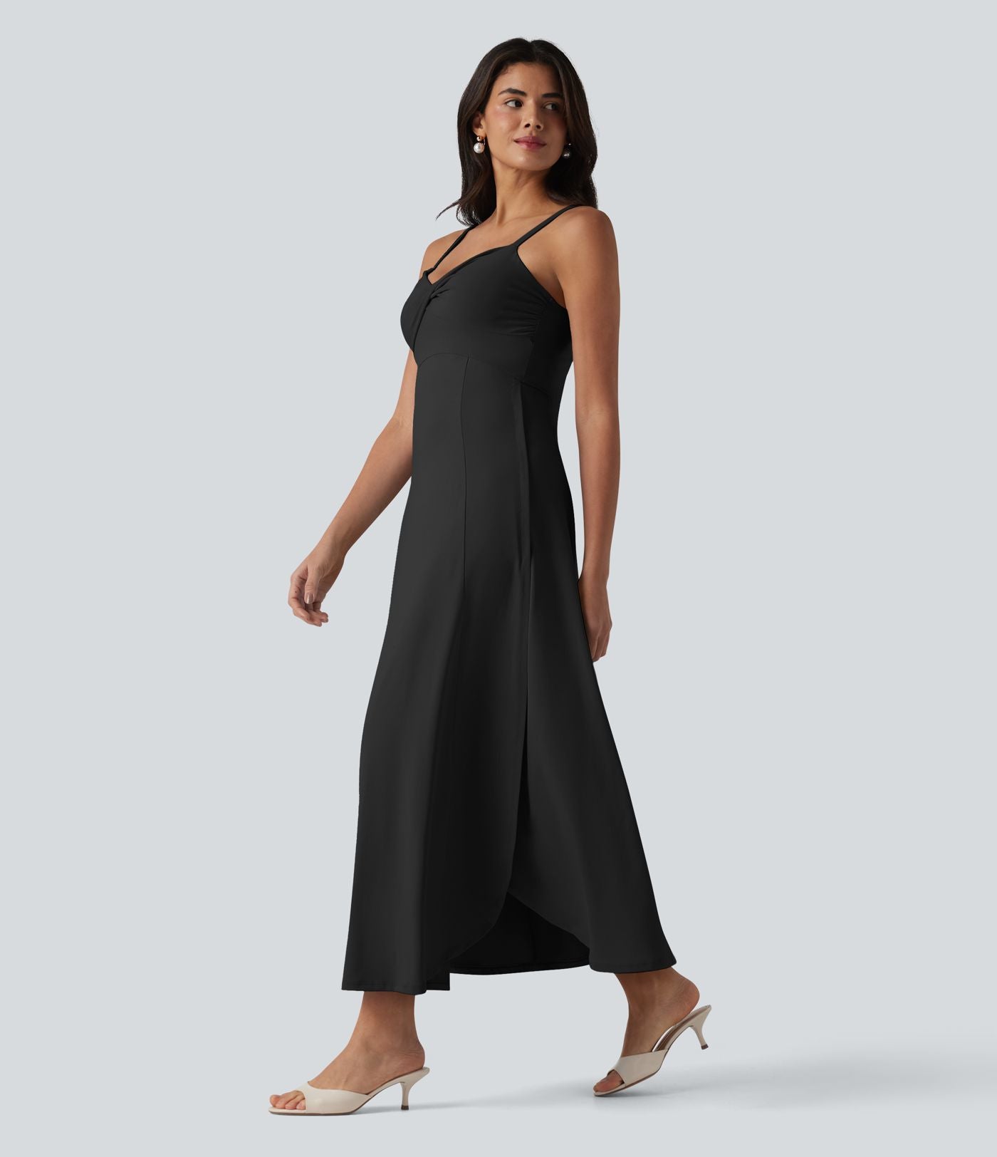 Robe midi à bretelles col V