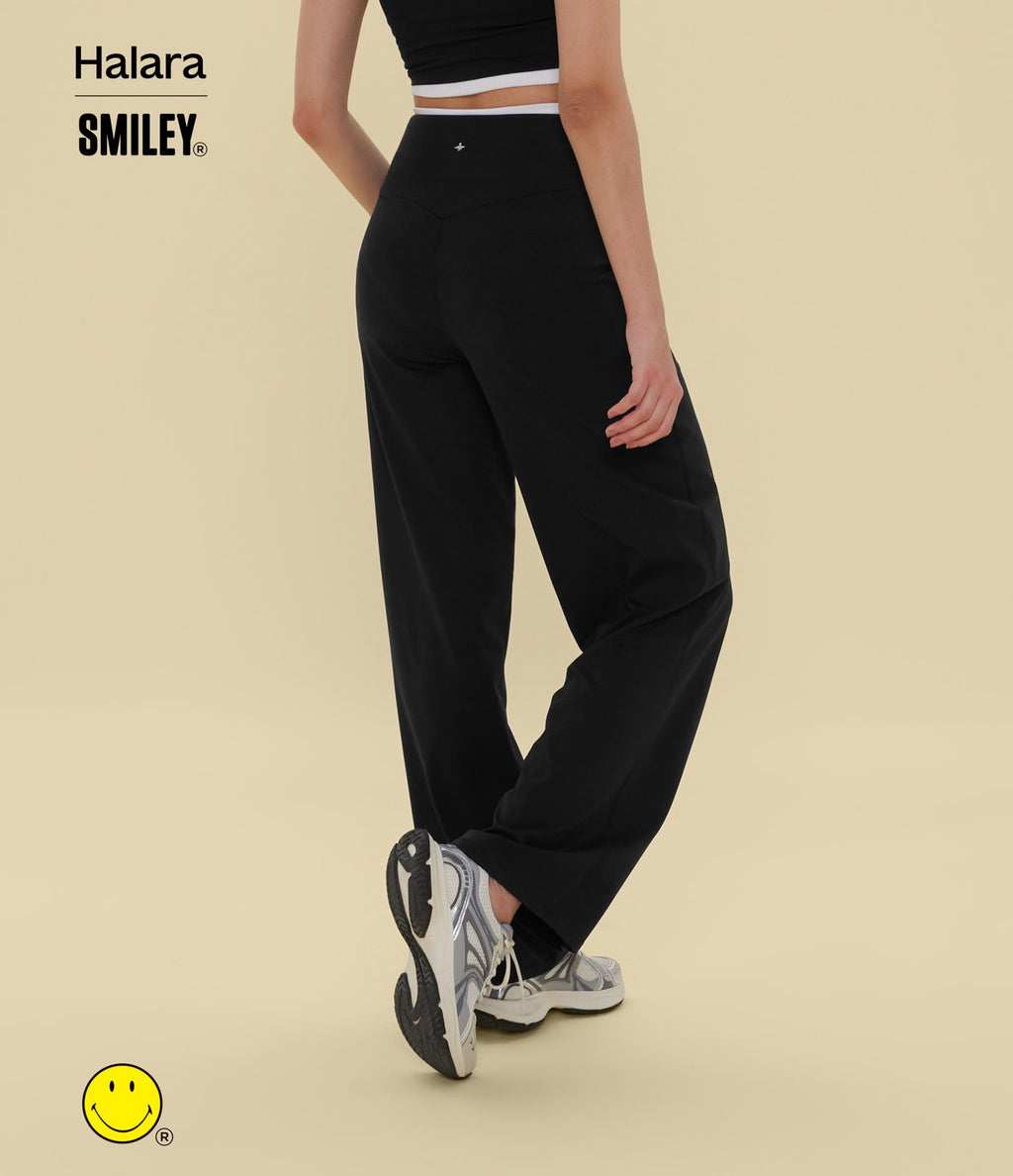 Pantalon de yoga droit Halara X Smiley® Halara UltraSculpt™ taille haute ventre plat avec poches