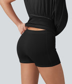 Robe-short mini SoftlyZero™ Plush à encolure cœur avec coussinets amovibles, poches et bonnets B à E, accès facile Easy Peasy