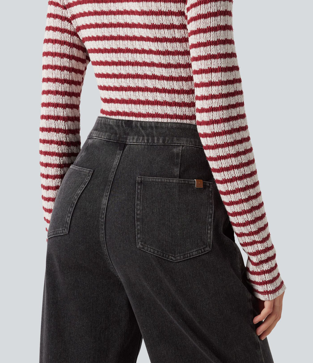Halara Flex™ Jean droit casual taille haute avec poches