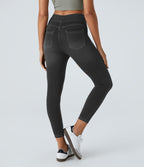 Leggings 7/8 décontractés en denim taille haute avec poches Halara Flex™