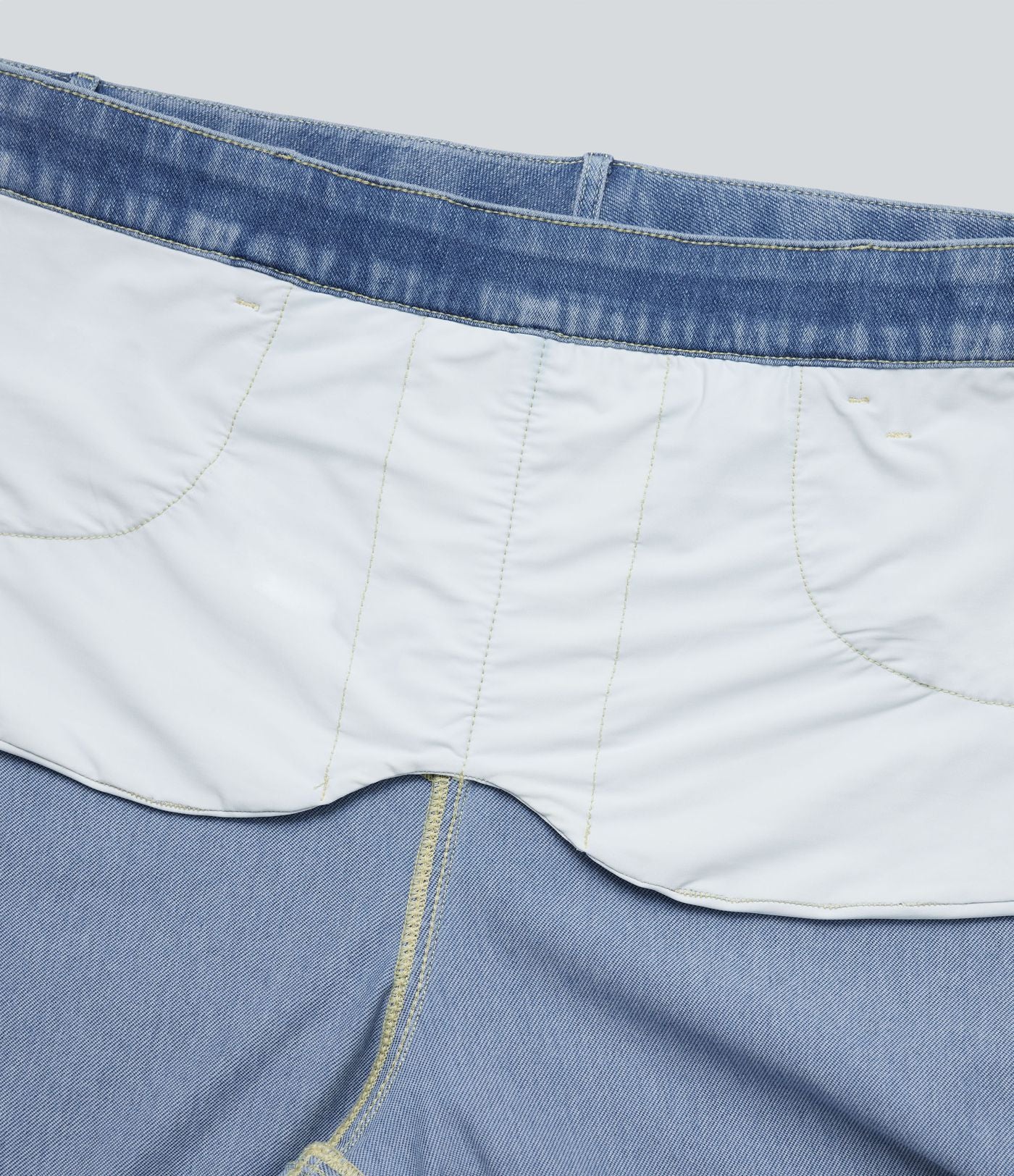 Jean droit décontracté délavé gainant taille haute grande taille avec poches Halara Flex™