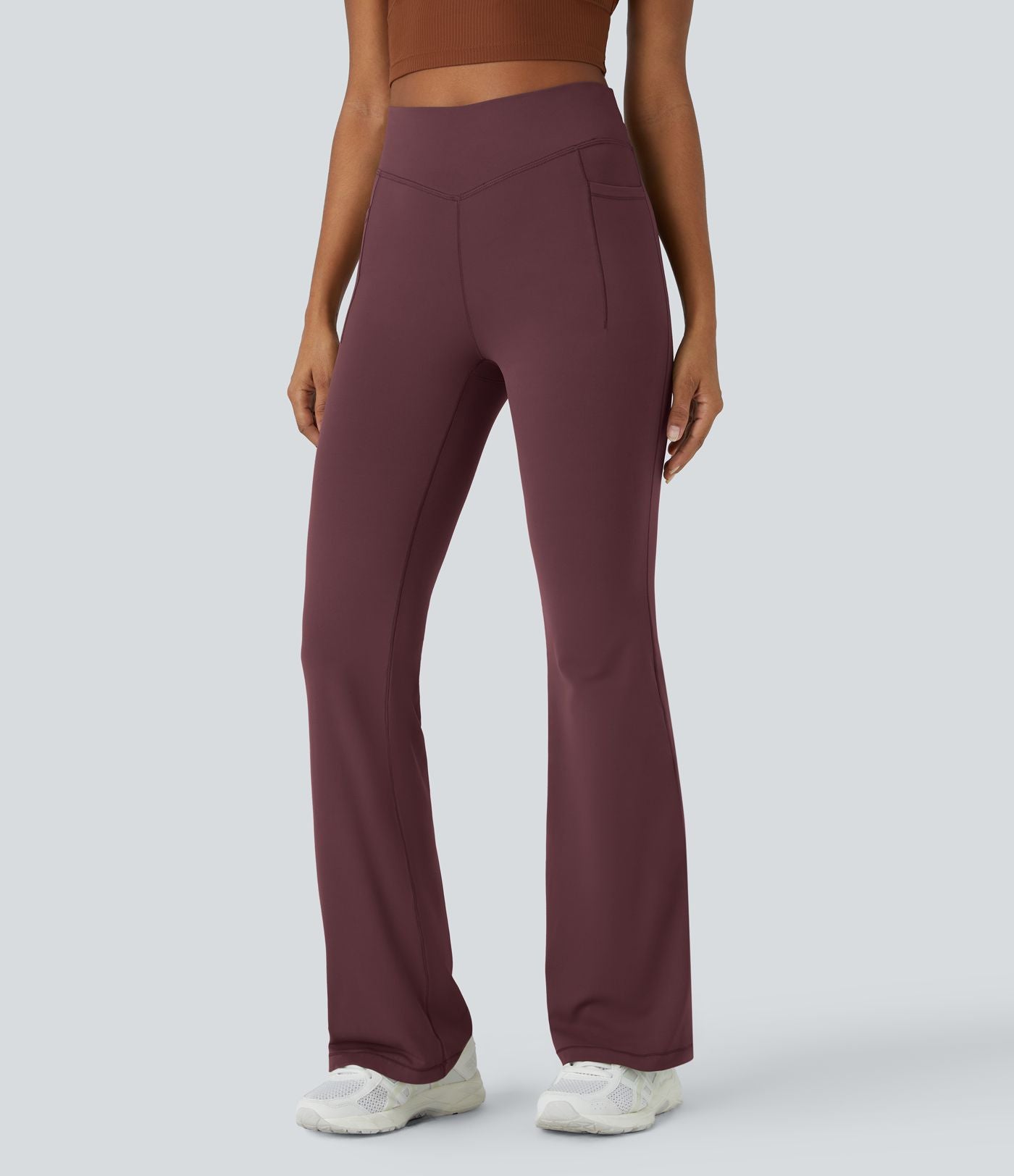 Pantalon évasé pleine longueur de course gainant taille mi-haute avec poches Halara UltraSculpt™