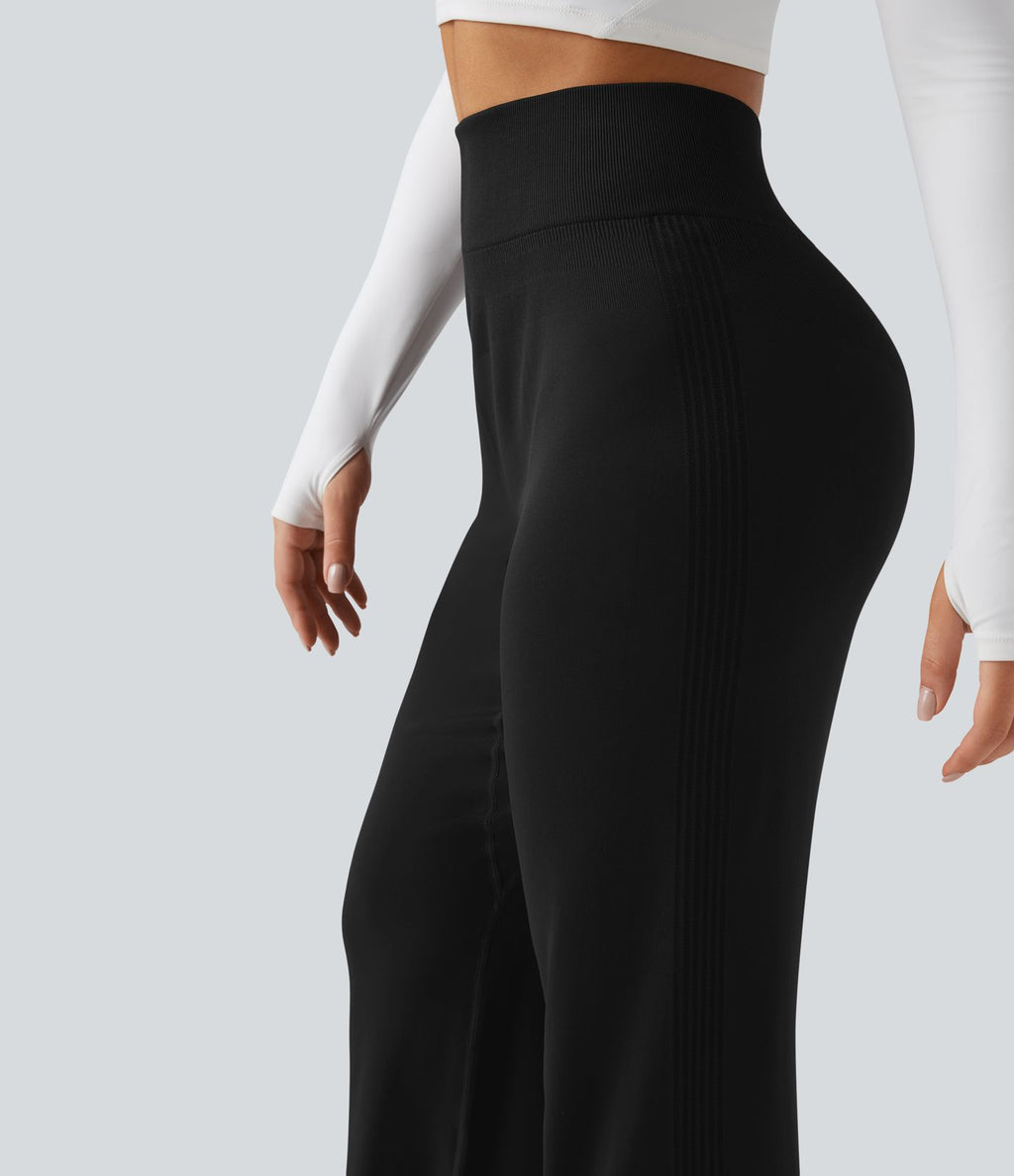 Pantalon de yoga taille haute coupe droite sans couture Seamless Flow