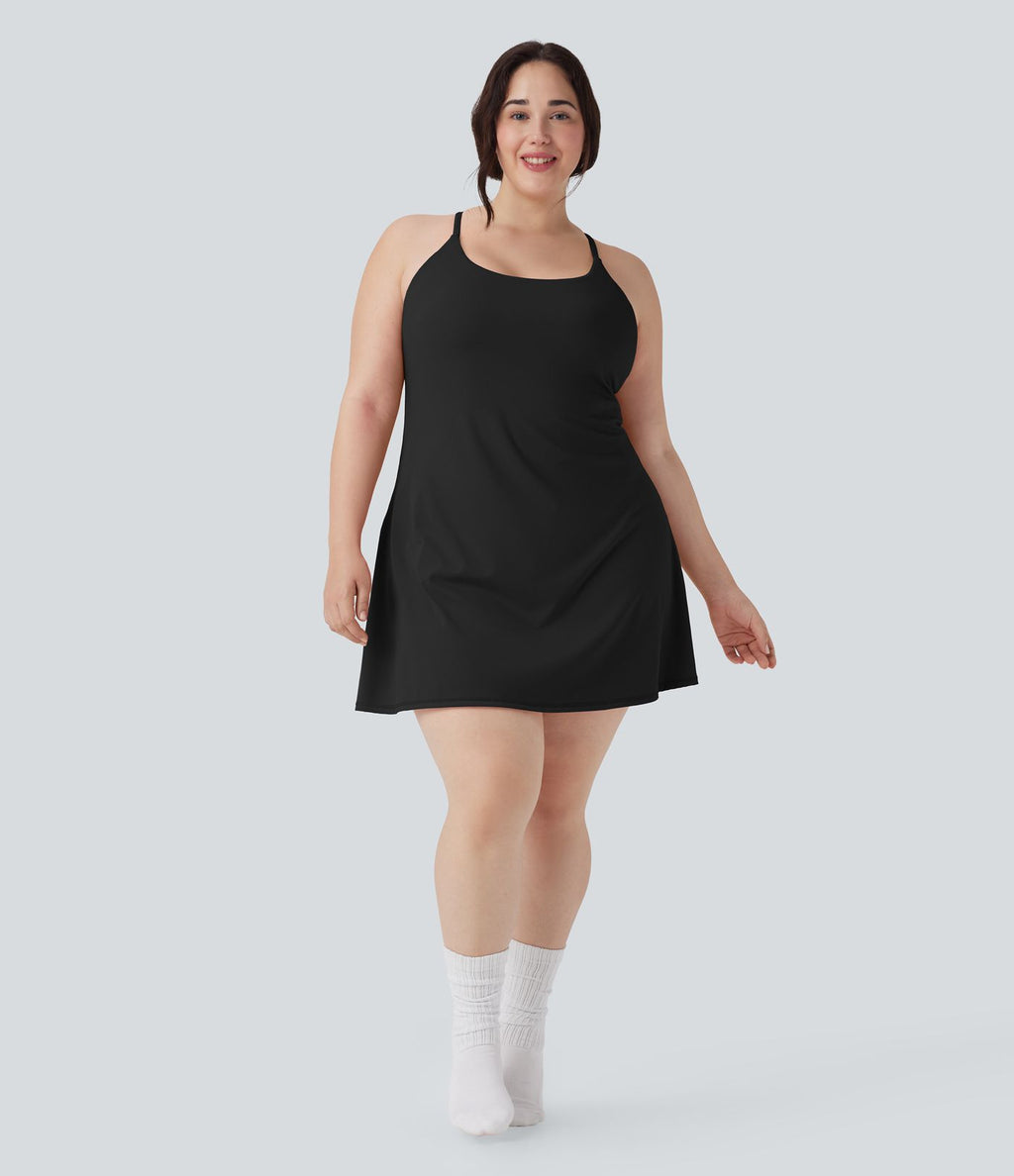 Robe de sport grande taille dos nu Softlyzero™ Plush - longueur rallongée - Easy Peasy Edition
