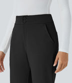 Pantalon tailleur ajusté zippé taille haute Halara Flex™ avec poches