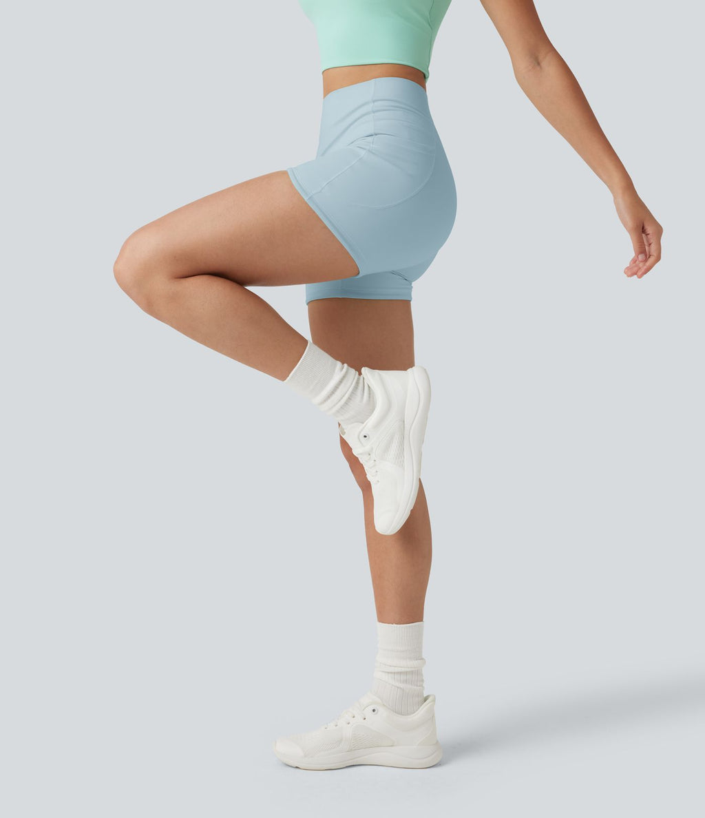Short cycliste d’entraînement Halara UltraSculpt™ 8cm taille haute gainant avec poches