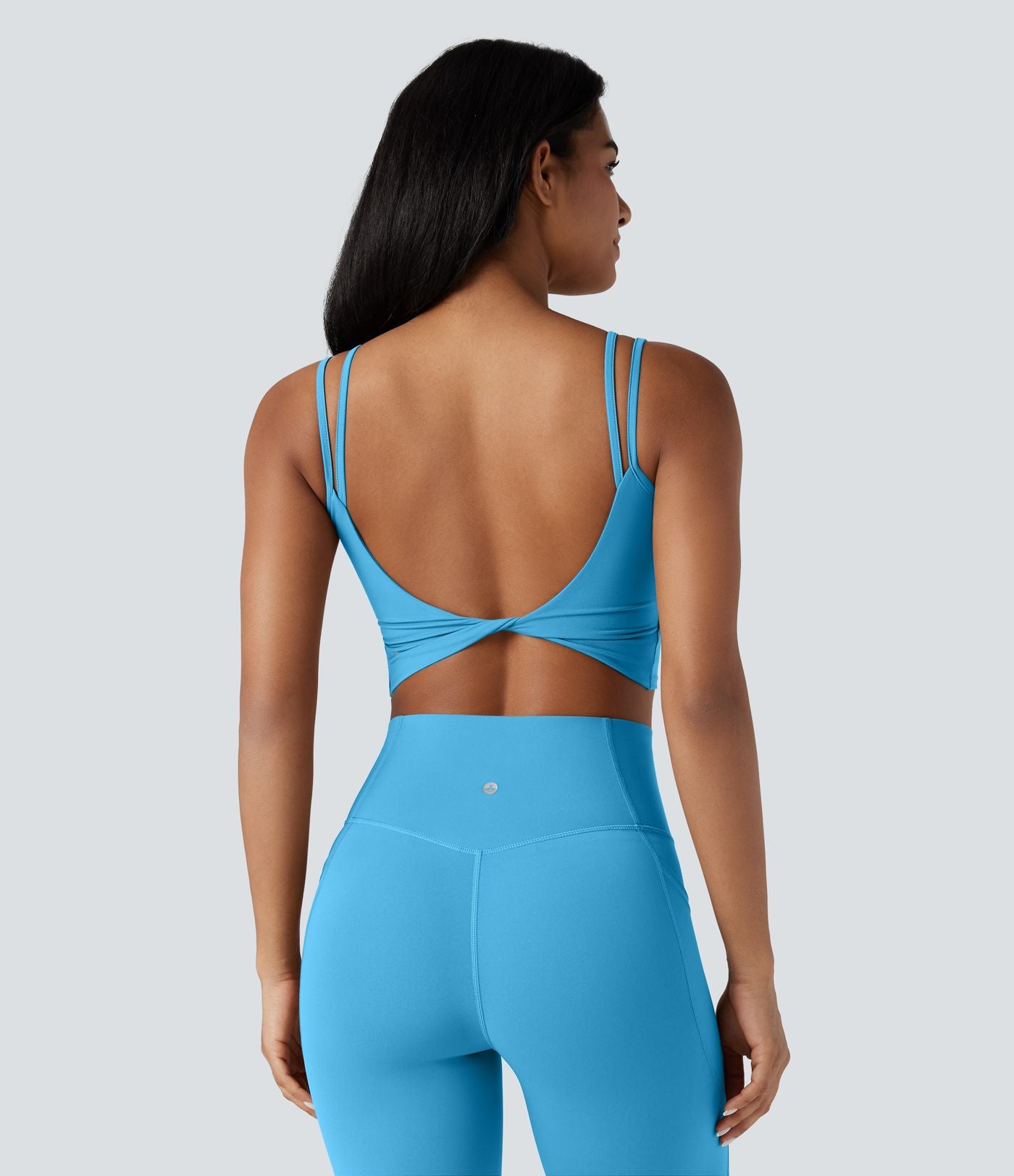 Débardeur yoga court Halara UltraSculpt™ double bretelles torsadé dos nu