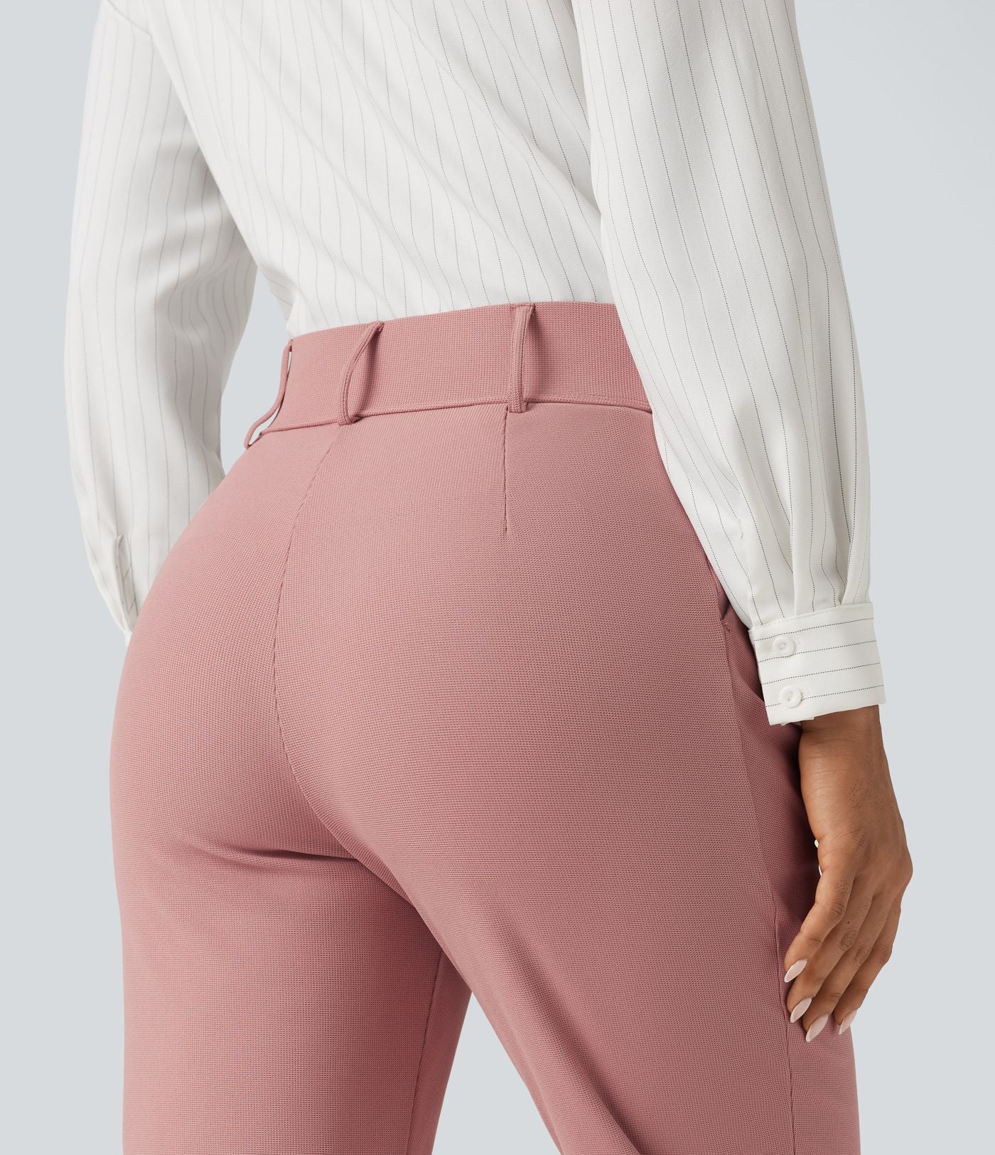 Pantacourt habillé Halara Flex™ taille haute fuselé en tissu gaufré avec poches
