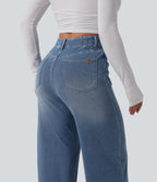 Halara Flex™ Jean large casual gainant taille haute avec poches