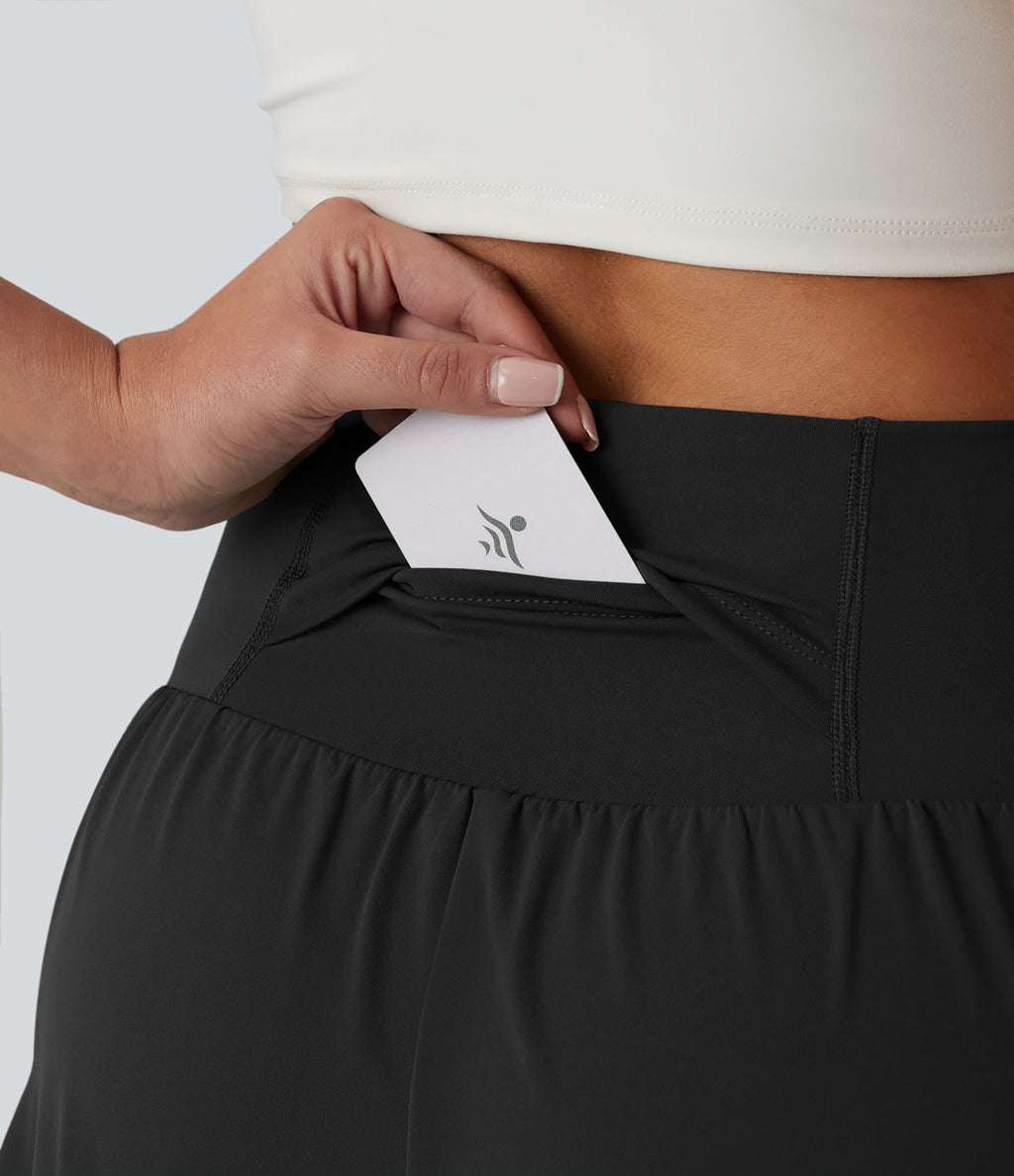 Short de sport SoftlyZero™ Airy taille haute gainant et rafraîchissant 2 en 1, 12,5 cm, avec poches