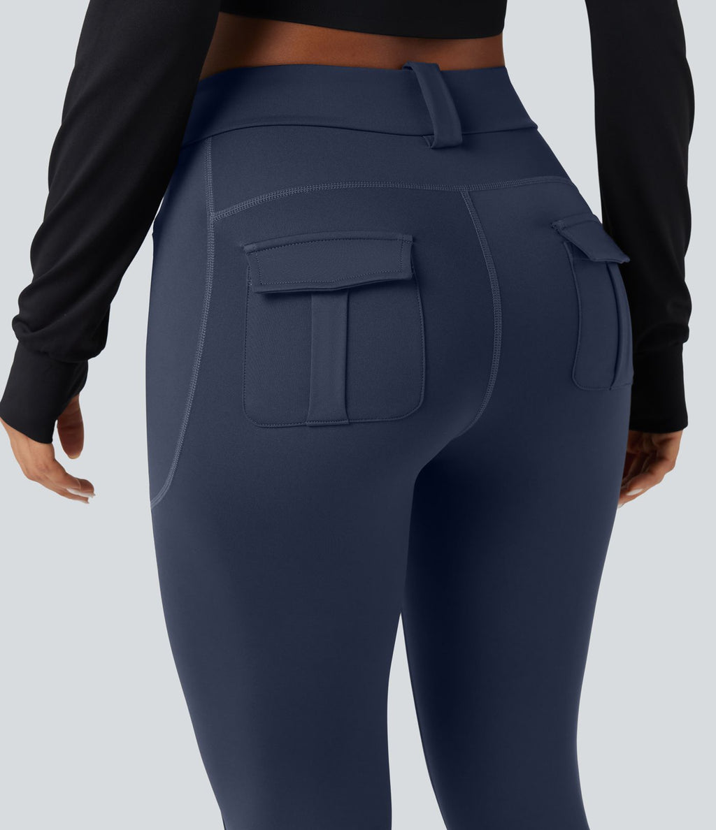 Legging cargo de randonnée résistant à l'usure taille mi-haute avec poches