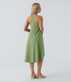 Robe décontractée mi-longue Breezeful™ dos nageur poche latérale fluide asymétrique séchage rapide A-C