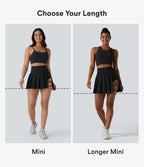 Jupe-short de danse mini Breezeful™ à taille haute, plissée, 2-en-1, avec poches latérales et arrière, ourlet asymétrique et séchage rapide