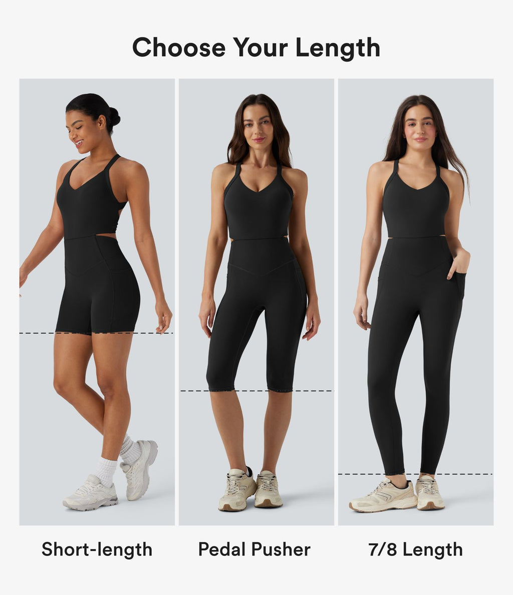 Combinaison-pantalon d'entraînement gainante avec poches - Édition Easy Peasy Halara UltraSculpt™