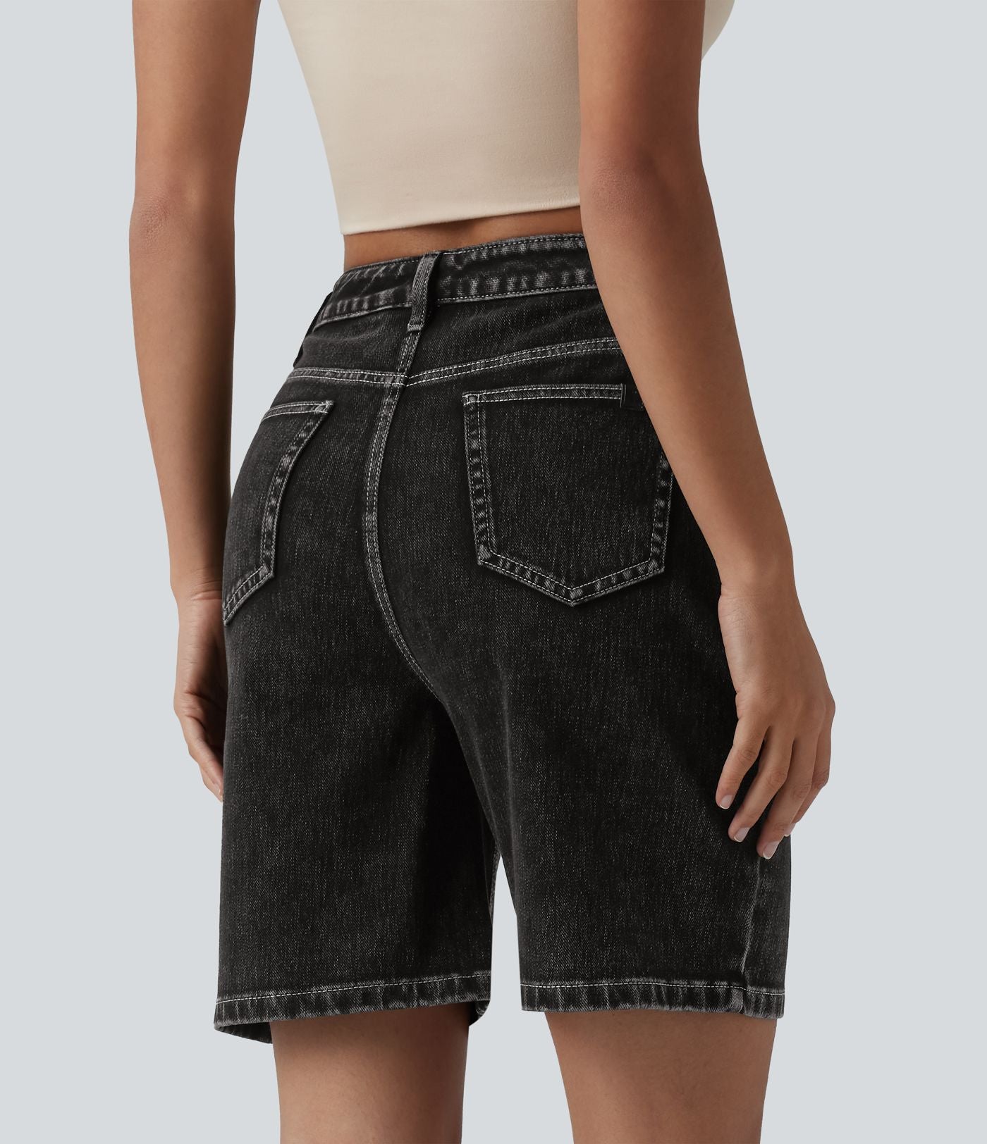 Short en jean Halara Flex™ taille haute décontracté 17,5 cm avec poches