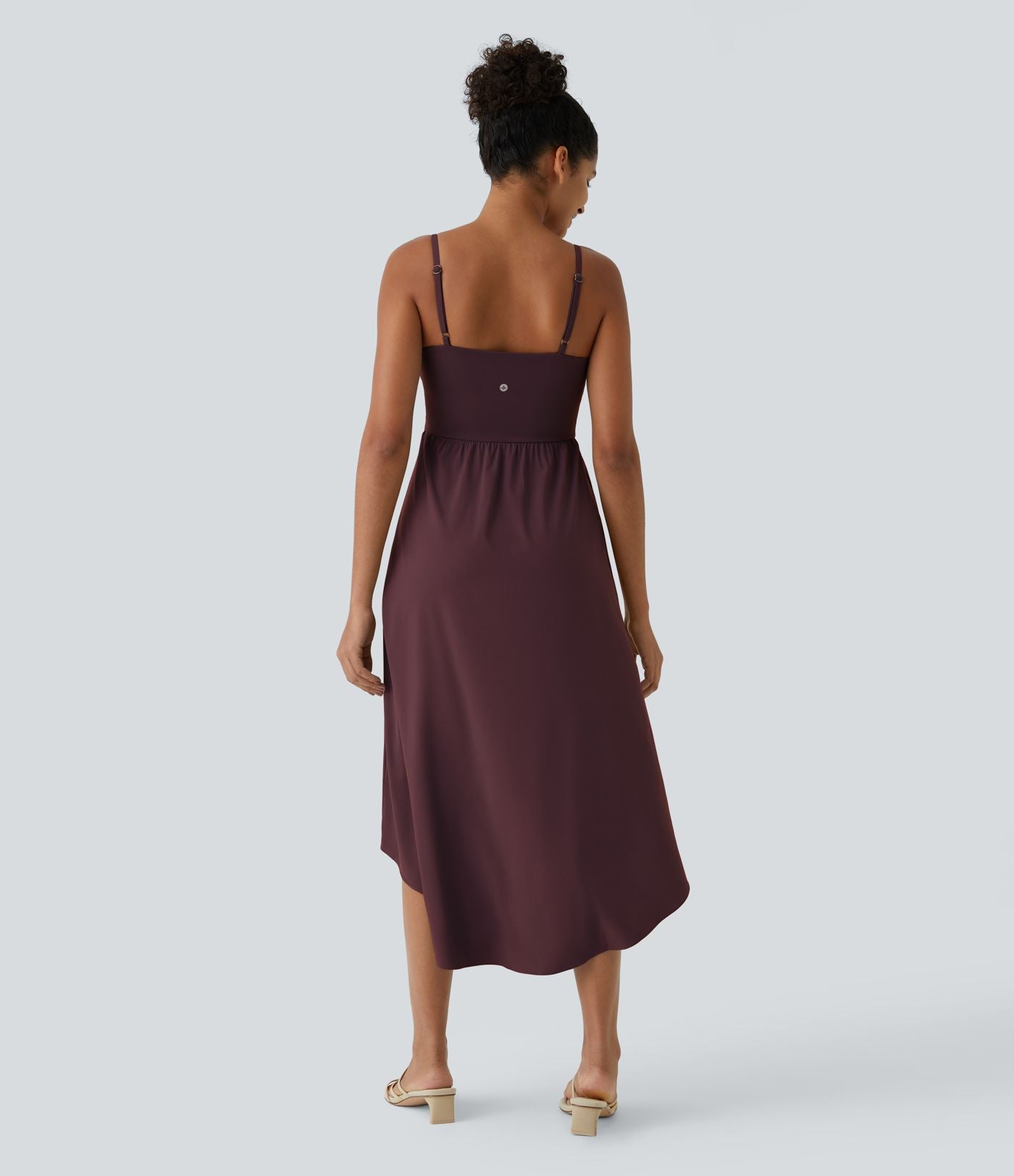 Breezeful™ Robe Casual 2 Pièces Dos Nu Haut Bas Poche Latérale Fluide Séchage Rapide