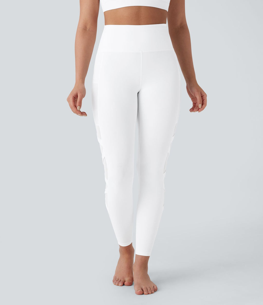 Legging de yoga 7/8 SpeedWave™ taille haute avec poches latérales et empiècements en mesh contrastés à séchage rapide