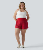 Short de yoga grande taille SoftlyZero™ Airy, gainant et respirant, 2-en-1, à effet frais InstantCool, avec poches