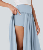 Jupe maxi fluide 2-en-1 gainante taille haute à séchage rapide Breezeful™