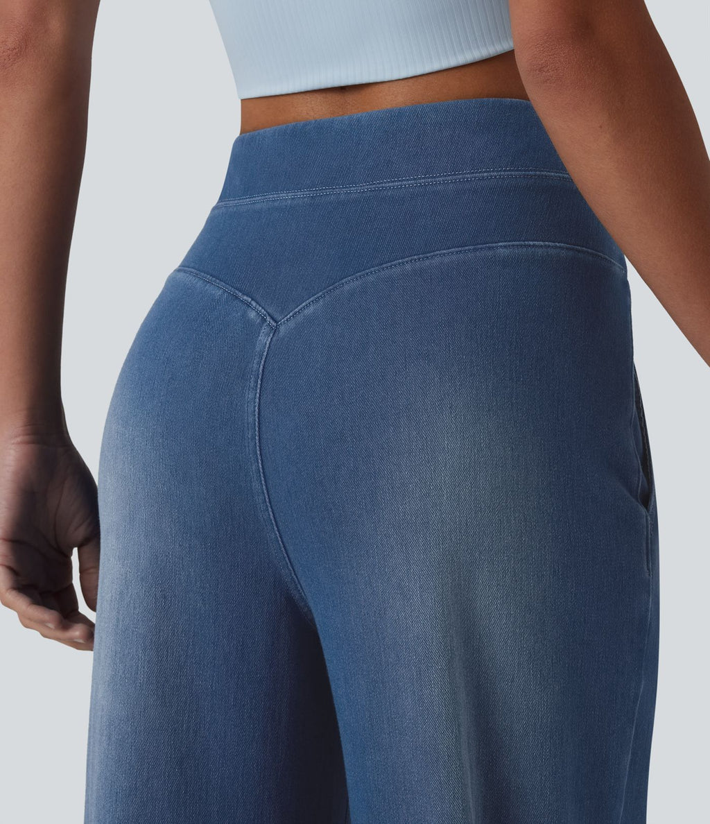 Halara Flex™ Jean large décontracté taille haute ventre plat avec poches