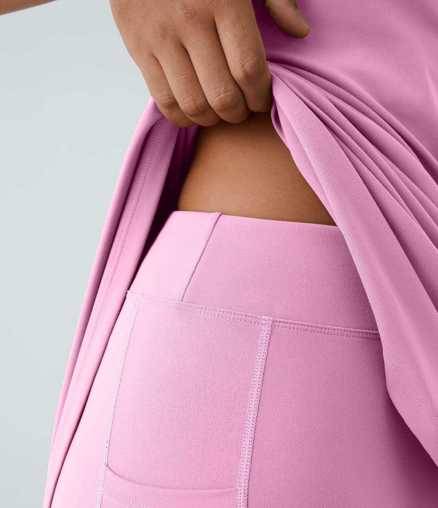 Robe de sport danse 2-pièces SoftlyZero™ Plush double bretelles caraco avec poche A-D