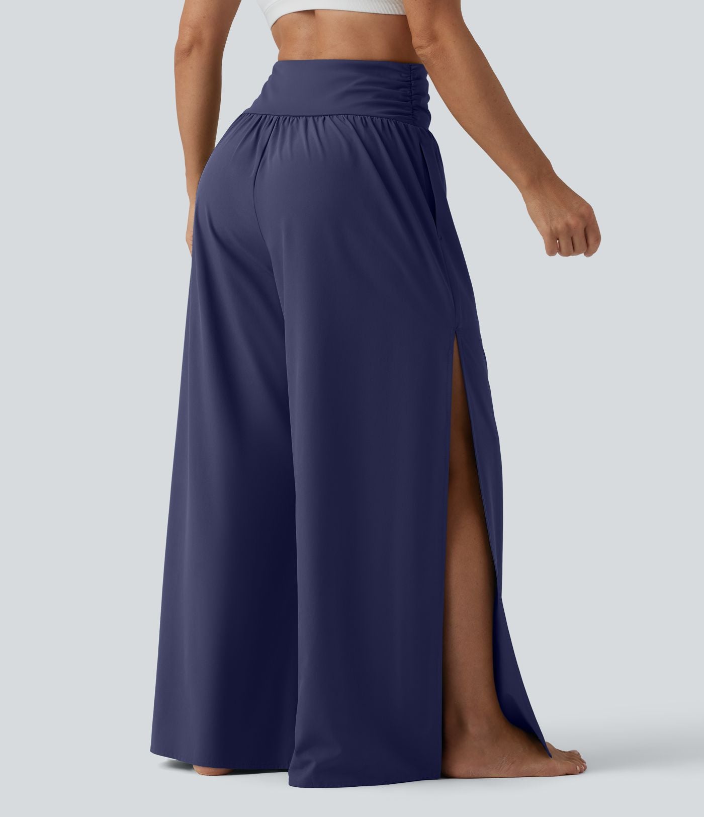 Pantalon fluide Breezeful™ taille haute à séchage rapide avec fronces, fente et poches
