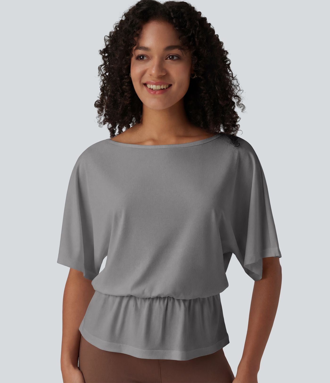 T-shirt de travail col bateau demi-manches