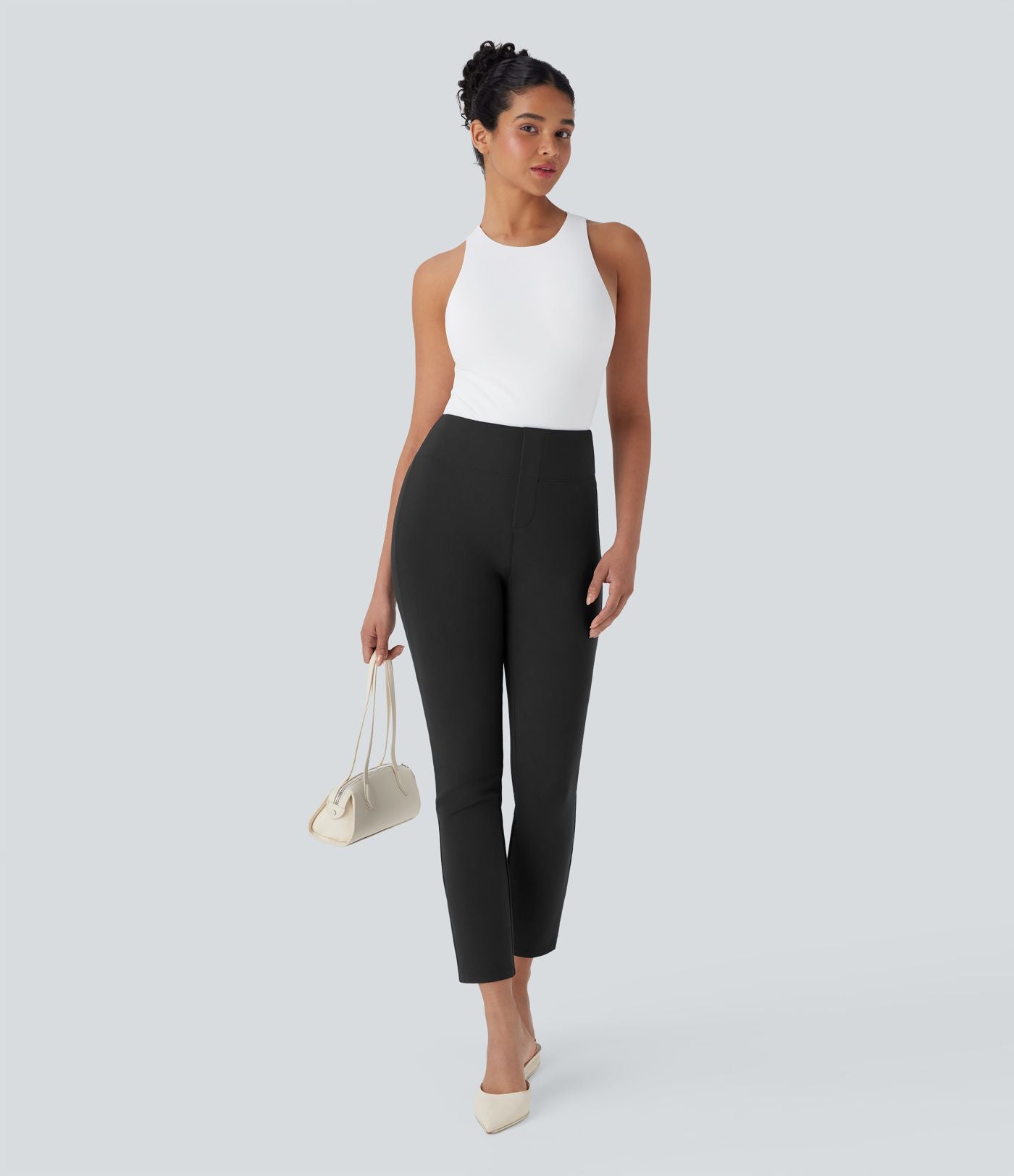 Pantalon de travail fuselé court taille haute Halara Flex™ avec poches