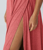Robe Casual Débardeur Longue Fluide Fendue Dos Nu à Col en U