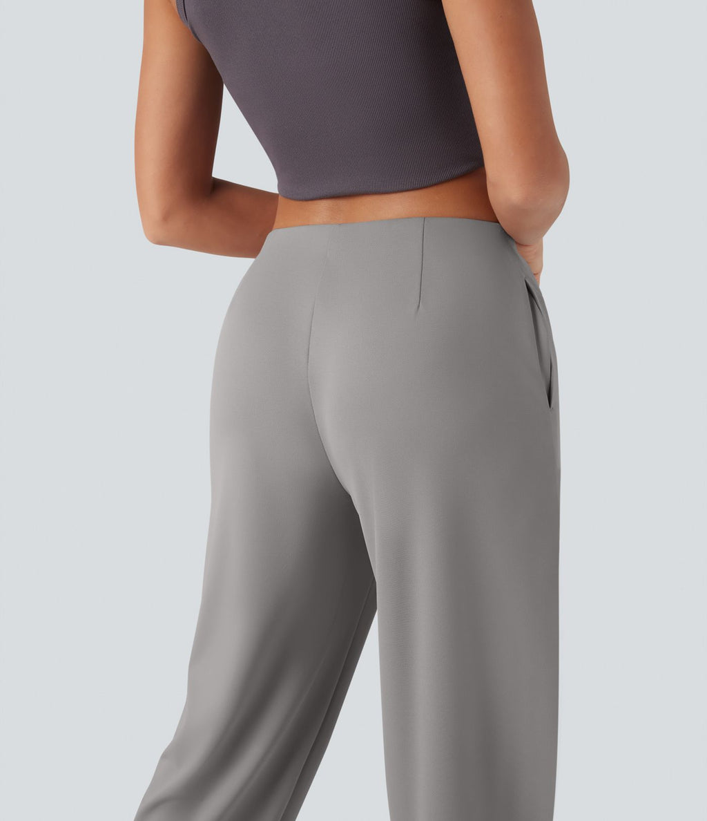 Pantalon tailleur fuselé Halara Flex™ crêpe taille mi-haute avec poches