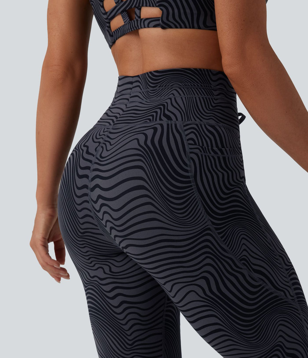 Legging de yoga Halara UltraSculpt™ taille haute avec cordon de serrage imprimé zèbre avec poches