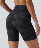 Short cycliste d'entraînement gainant taille haute UltraSculpt™ à imprimé camouflage 17,5 cm avec poches