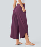 Pantalon fluide resort Breezeful™ à séchage rapide, coupe fendue et effet ventre plat