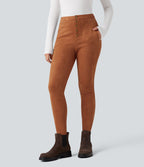 Legging suédine taille haute avec poches