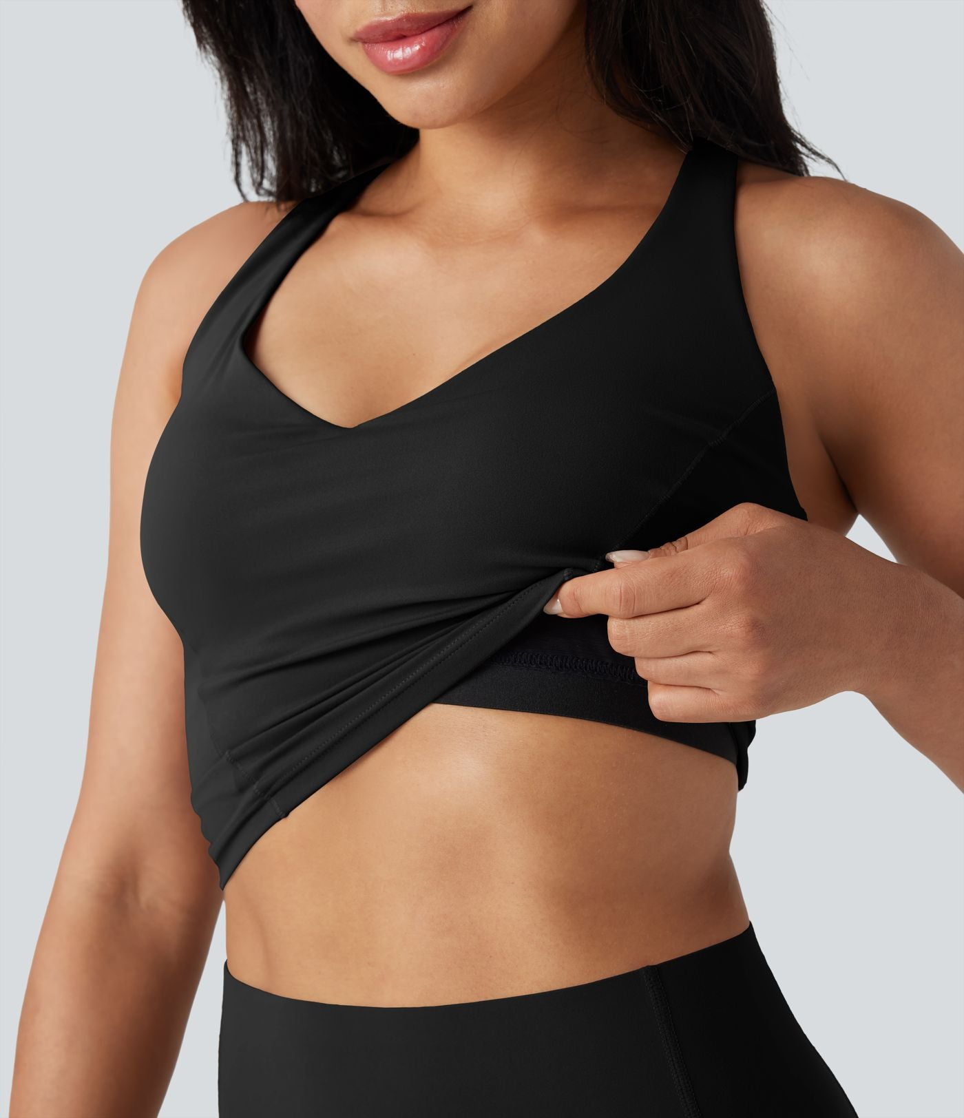 Débardeur yoga Halara UltraSculpt™ 2-en-1 push-up col V profond dos croisé