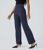 Pantalon de travail droit gainant taille haute avec poches Halara UltraSculpt™