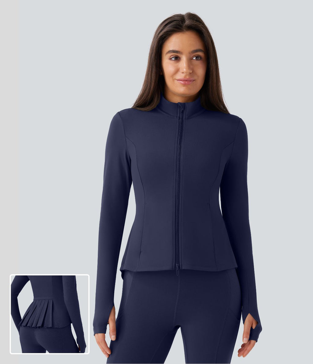 Veste d'équitation ajustée Softlyzero™ avec col montant, passe-pouces, poches, plis et fermeture éclair - Protection UPF50+
