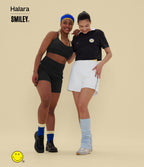 Short de yoga 2-en-1 Halara X Smiley® SoftlyZero™ Airy 12,5 cm taille très haute effet frais InstantCool avec poches, longueur allongée