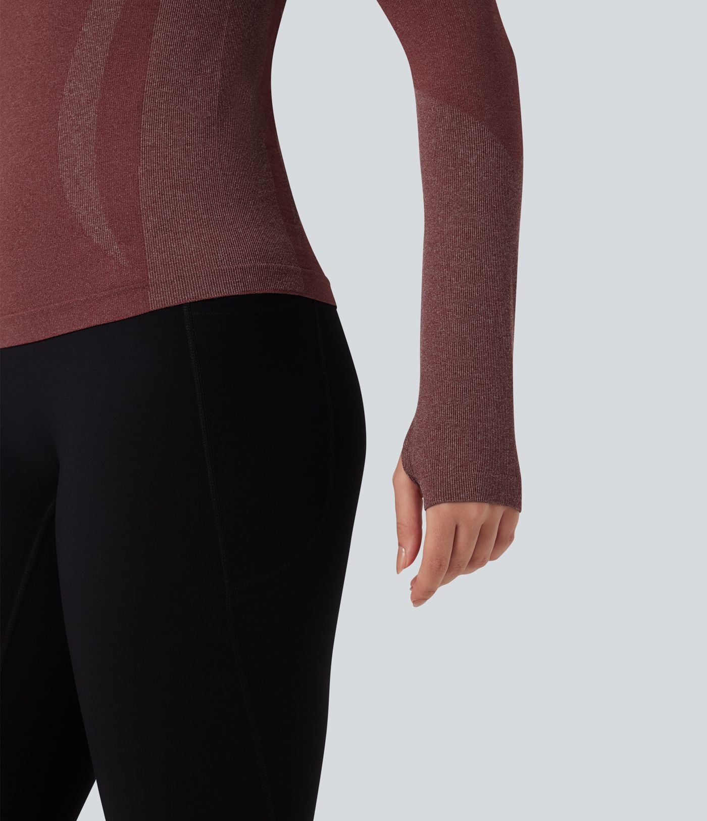 Haut de sport yoga manches raglan longues avec passants pouces sans couture OneForm Seamless Flow