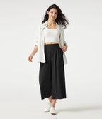 Pantalon tailleur cropped Halara Flex™ taille haute jambes larges en gaufré avec poches