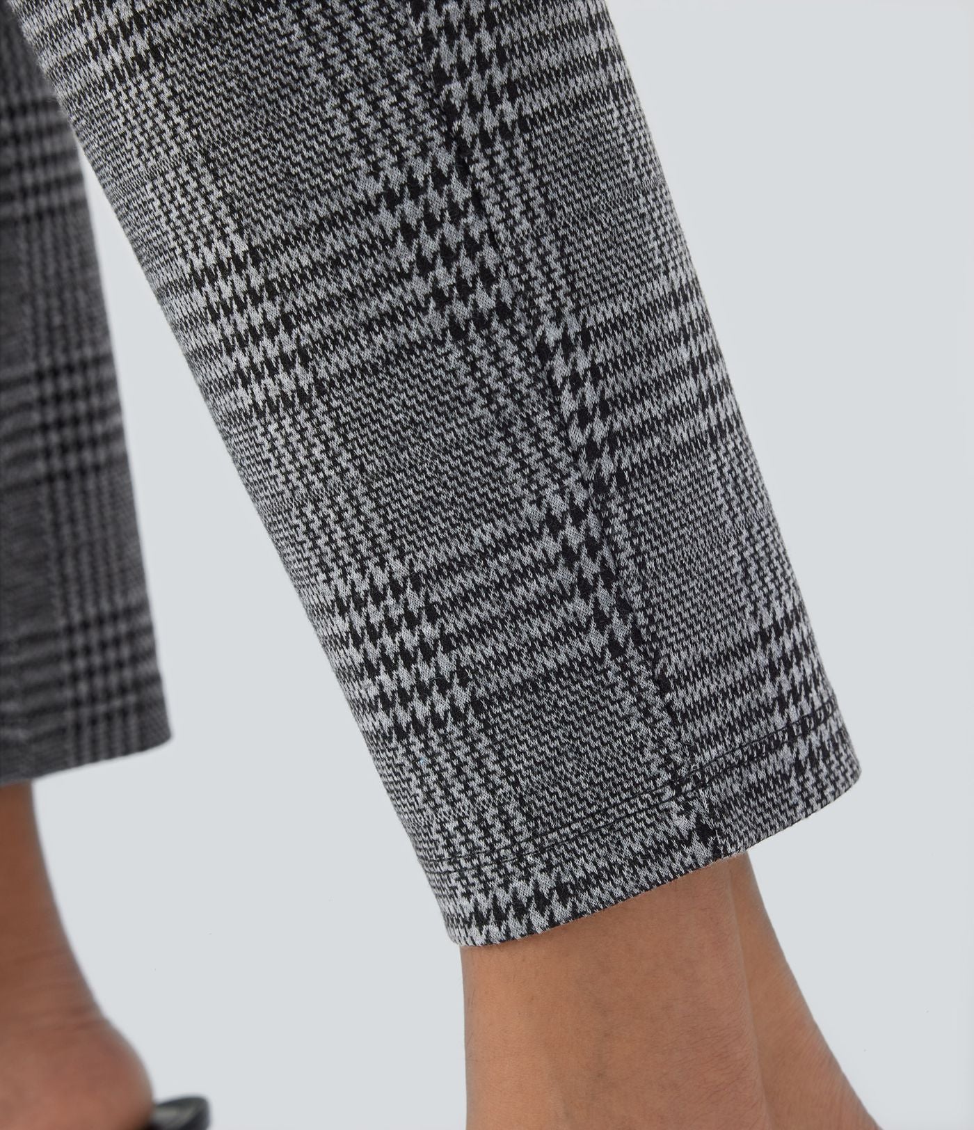 Halara Flex™ Pantalon skinny tailleur taille haute à motif pied-de-poule avec poches arrière