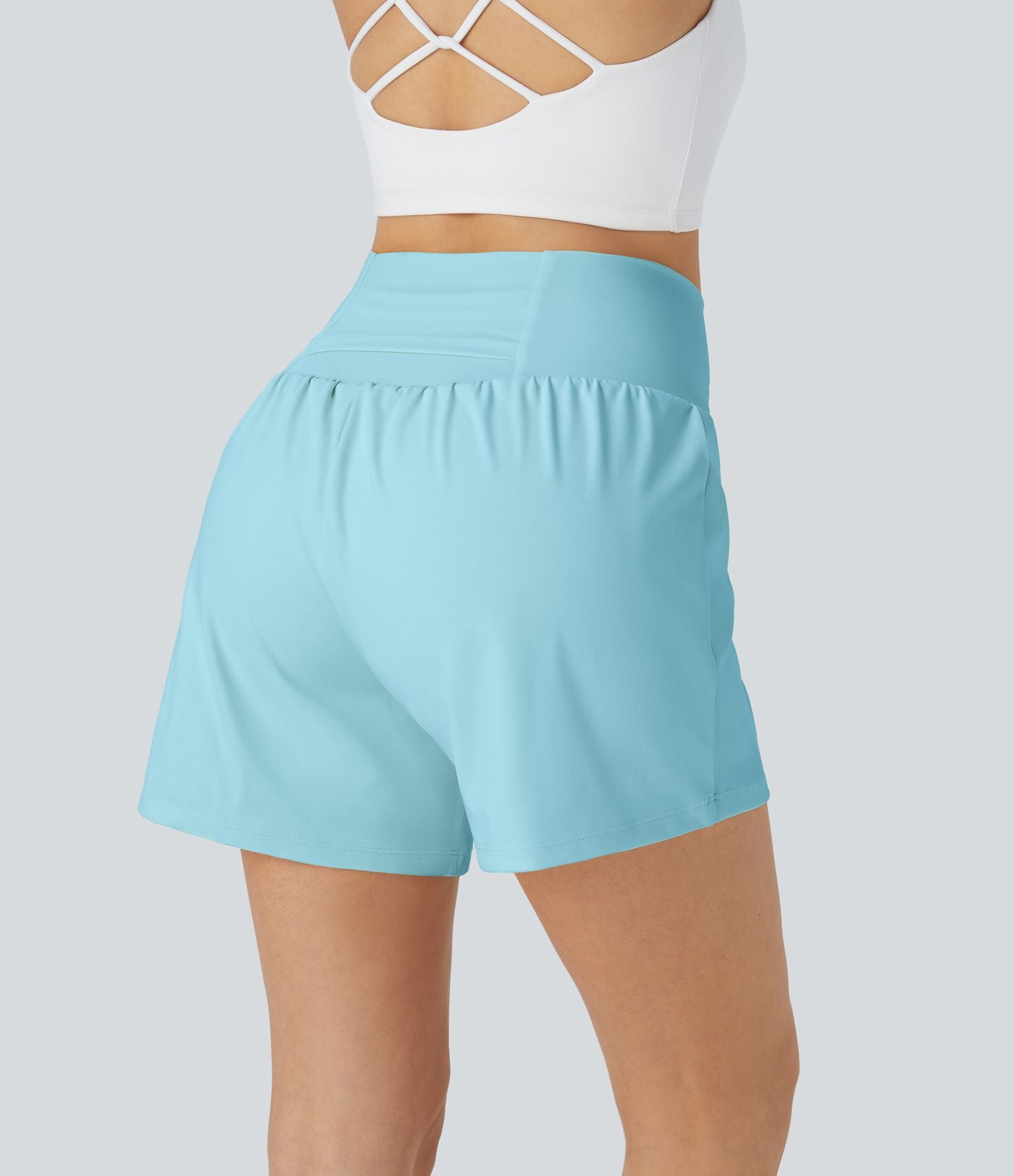 Short yoga 2-en-1 SoftlyZero™ Airy effet frais InstantCool taille très haute 12,5 cm avec poches, longueur allongée