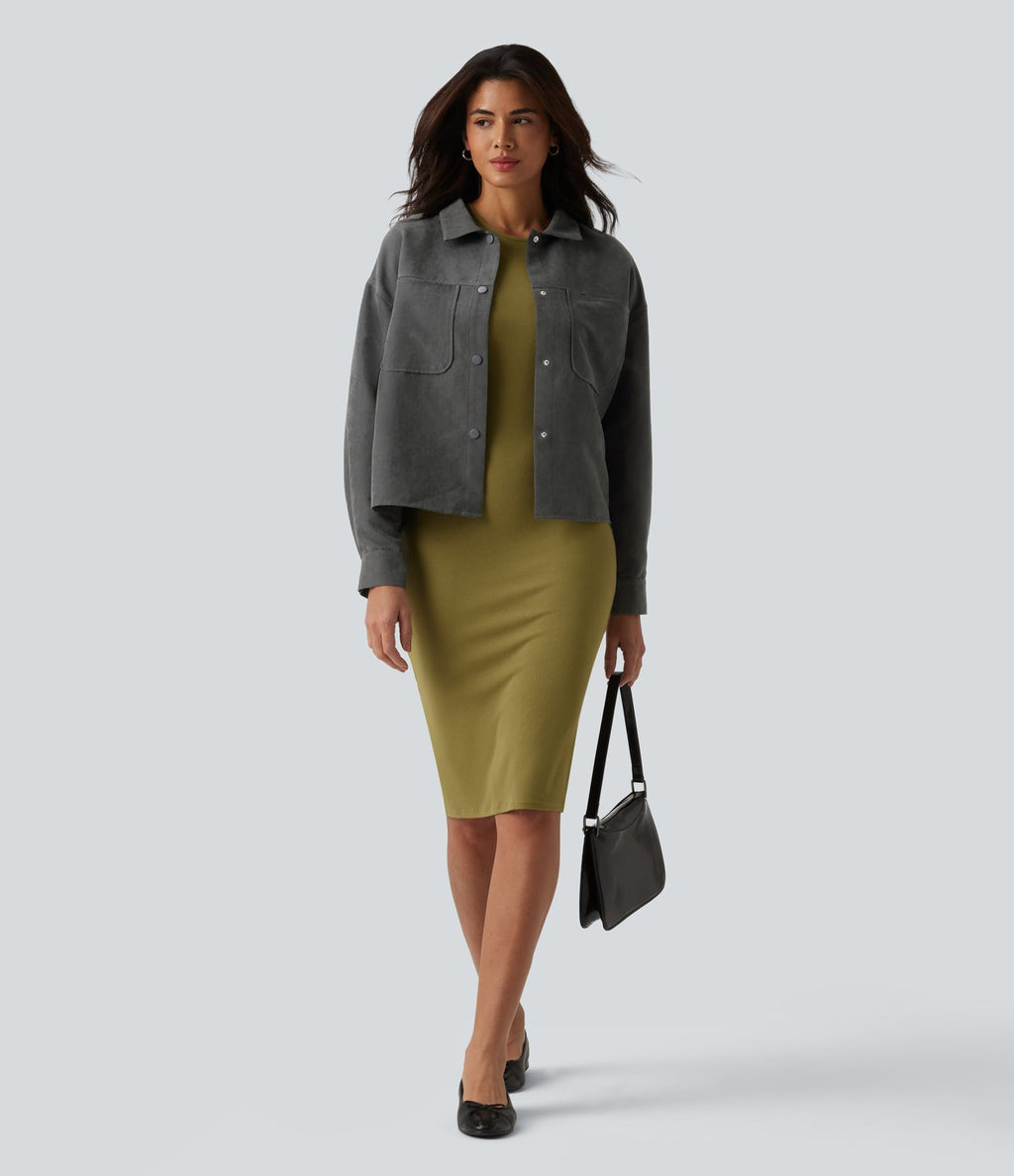 Veste décontractée manches longues avec poches
