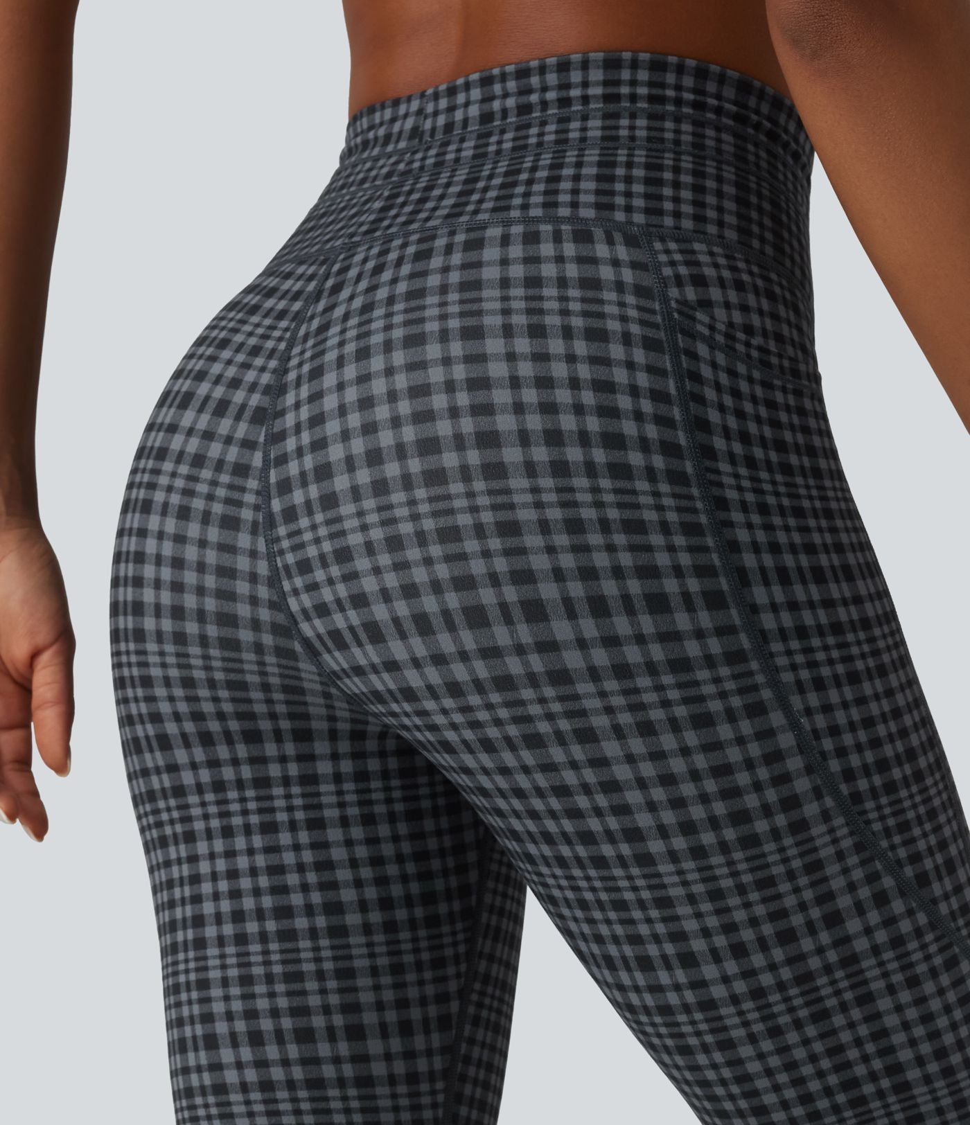 Legging de yoga Halara UltraSculpt™ à carreaux, taille haute, cordon de serrage et poches