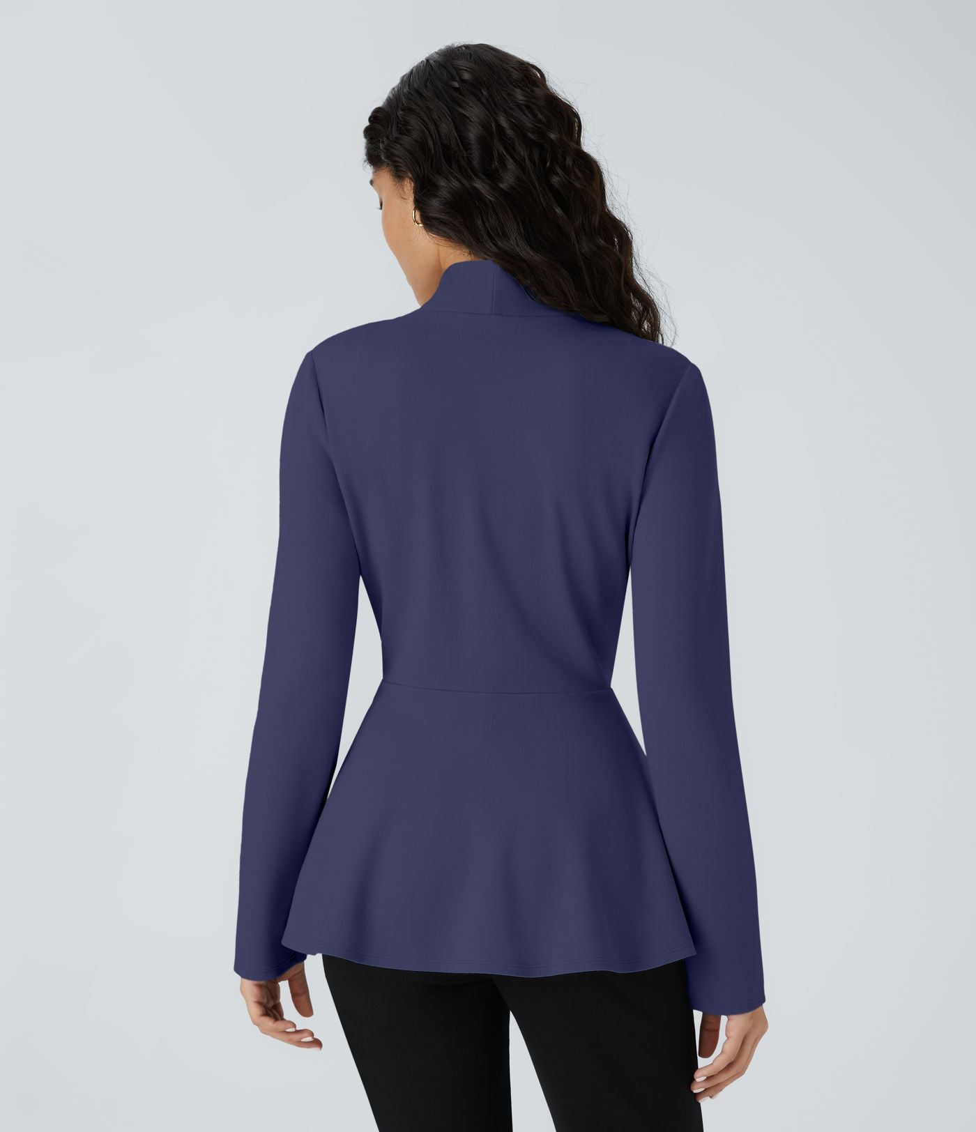 Veste péplum de travail col en V avec un bouton