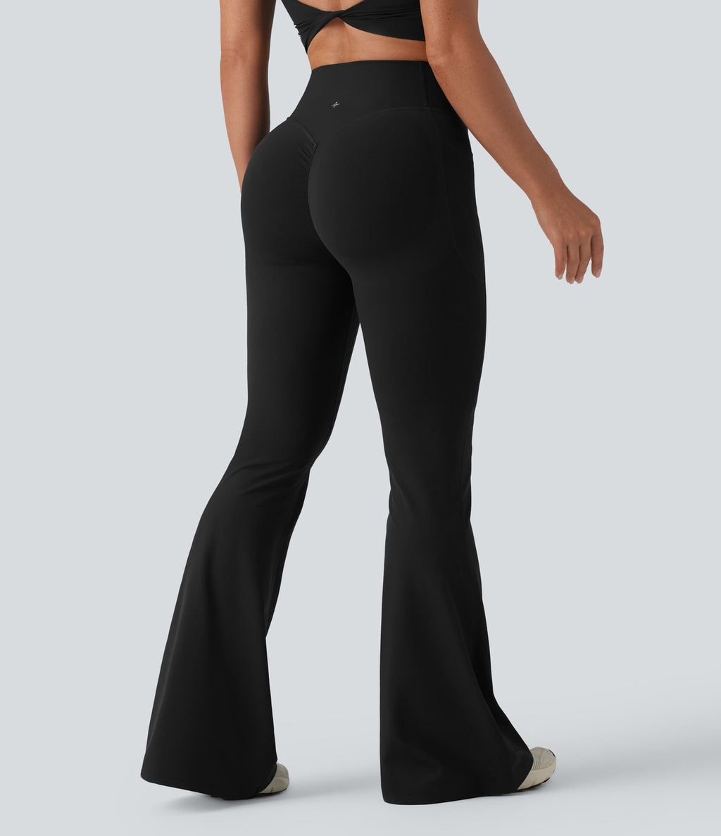 Halara UltraSculpt™ Legging yoga évasé gainant push-up taille haute à fronces avec poches