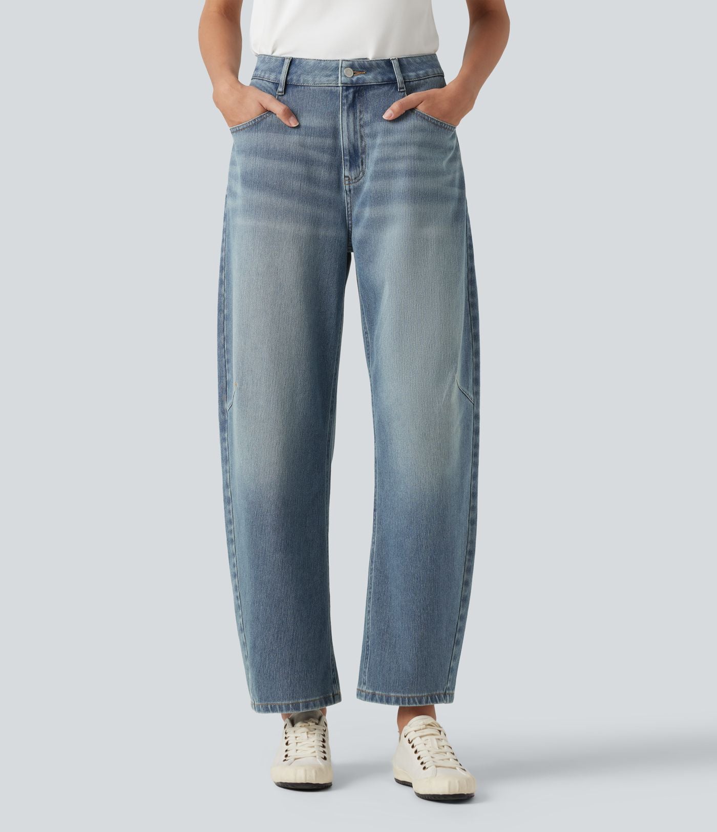 Jean coupe barrel Halara Flex™ taille haute avec poches