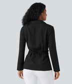 Chemise tailleur portefeuille manches longues avec lien dos