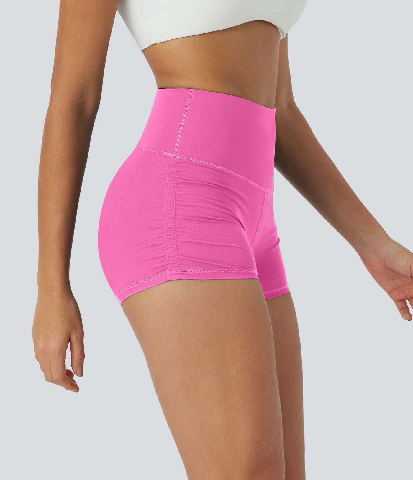 Short cycliste 6 cm de course gainant taille haute avec fronces et séchage rapide SoftlyZero™